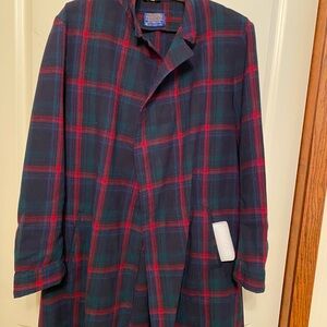 Pendleton Vintage Plaid Wool Robe in Red, Green, Blue